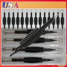 Up to 100x Sterile Disposable Tattoo Needle with Tube 3/4 Grip and Tip