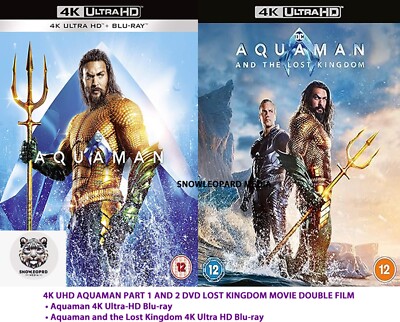 4K UHD AQUAMAN PART AND DVD LOST KINGDOM MOVIE DOUBLE FILM