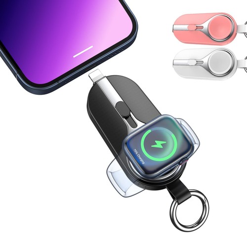 Pour Apple Watch Porte-clés Power Bank Chargeur Sans Fil 3000mAh Mini Téléphone Chargeur - Photo 2 sur 23