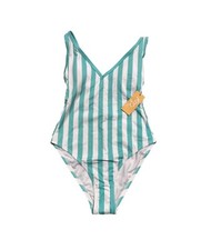 Women's Over the Shoulder High Leg One Piece Swimsuit - Kona Sol Turquoise, M