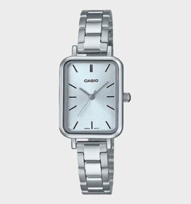 Casio LTP-V009D-2E | Hellblaues Zifferblatt | Edelstahlband | Damen Classic Sq