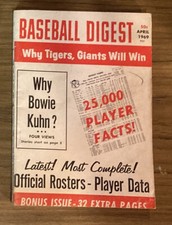 Baseball Digest April, 1969 Why Bowie Kuhn?-B
