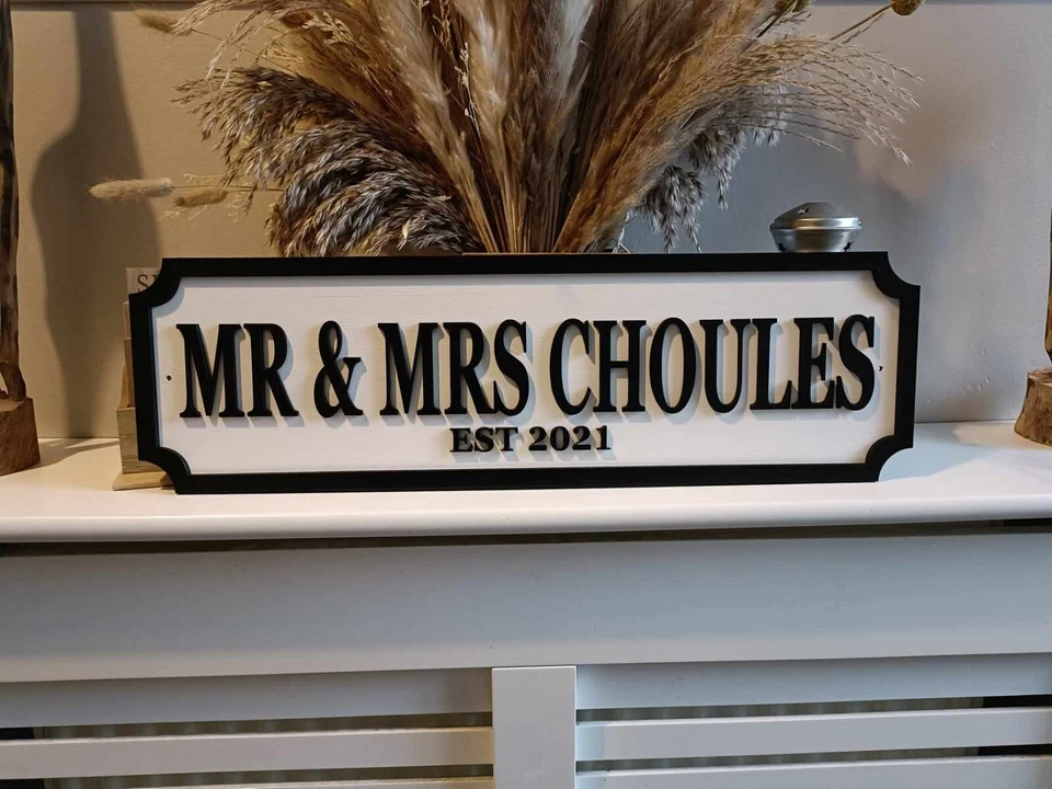 70cm long |Mr & Mrs |Mr and Mr |Mrs and Mrs Surname with Est date | Wedding gift - Image 4 of 4