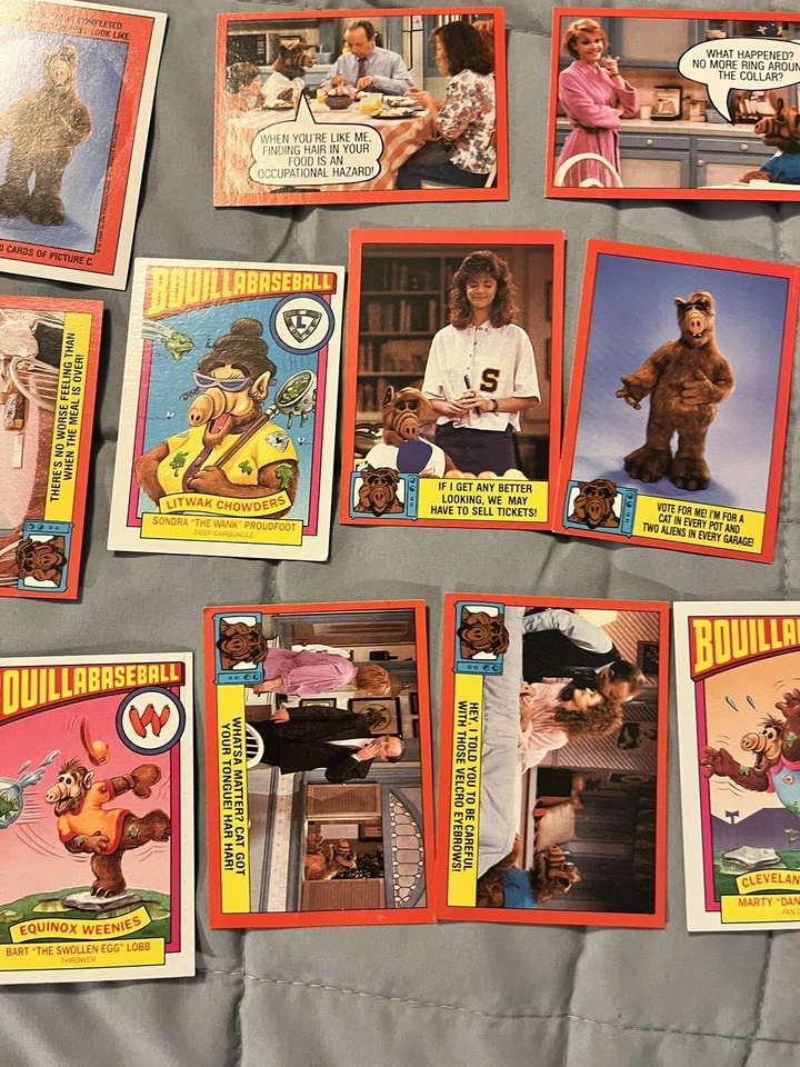 Vintage 1980s Movie Comic Card Lot Alf Tv Show Boillabaseball Melmac Alien Dog - Image 4 of 4