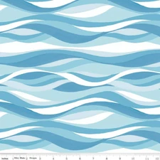 Yard, Free As The Ocean ~ Waves By Riley Blake, $3.99 Ships ANY Amount Of Fabric