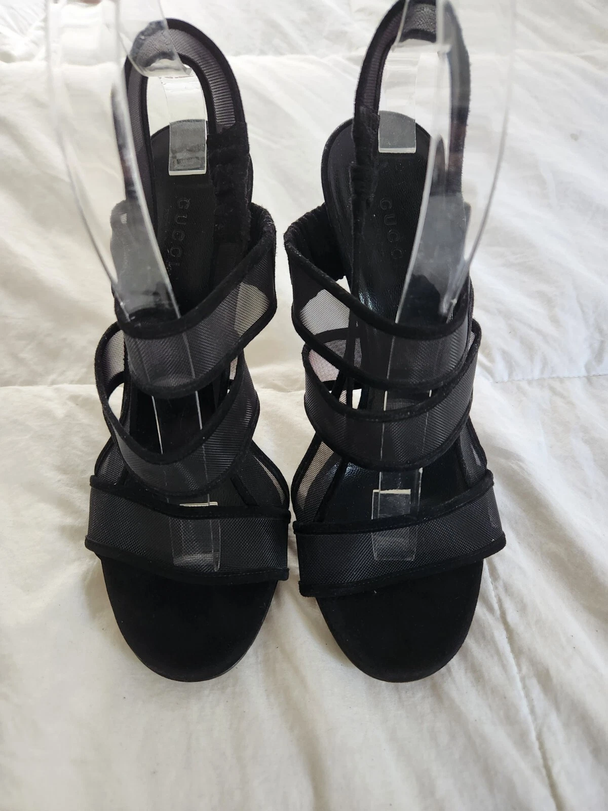 Talons rétino Gucci Tela taille 38 maille noire daim 