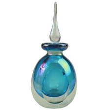 A large vintage iridescent art glass Scent Perfume Bottle 16.5 cm C.late 20thC