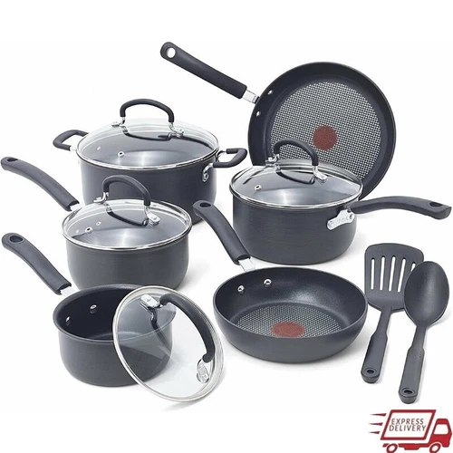 Hard Anodized Nonstick Cookware Set 12 Piece Dishwasher Safe Kitchen Pots Pans