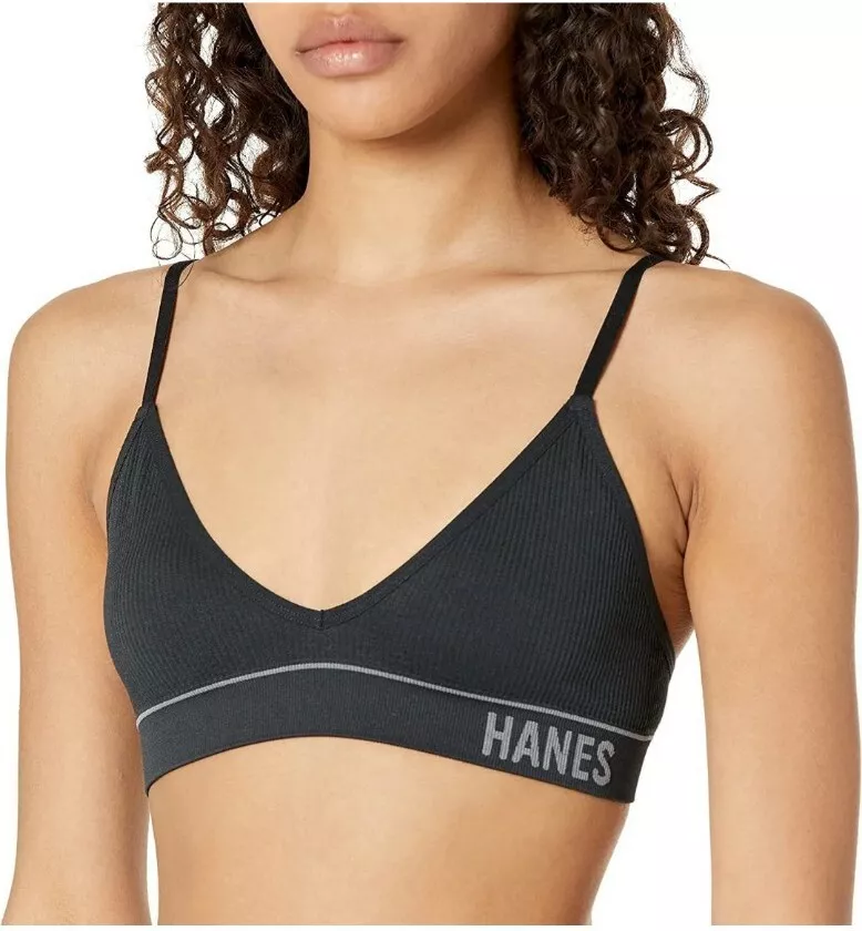 New Hanes Originals Women's ComfortFlex Seamless Ribbed Triangle Bralette