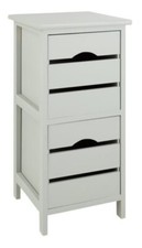 Home, 2 Drawer Wooden Storage Unit, Grey, Ready Assembled