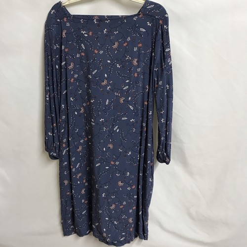 Gap Midi Shift-dress Blue Floral 3/4 