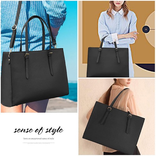 Vintage Laptop Bag for Women 15.6 Inch Waterproof Computer Bag Shoulder Bag - Afbeelding 14 van 18