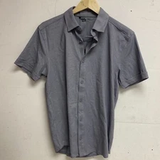 VRST Mens Short Sleeve Button Down Shirt Tinted Grey Heather MAX200333 BRAND NEW