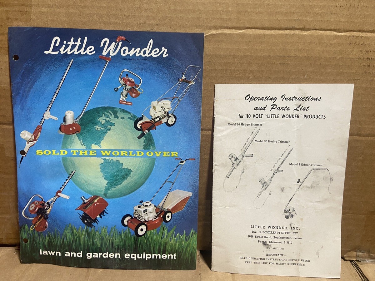 Little Wonder Hedge Trimmer Edger Mower Brochure + Model 8 16 30