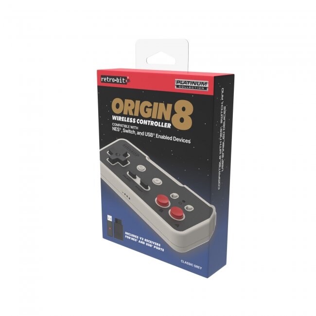 Retro-Bit Origin8 2.4 GHz Wireless Controller for Nintendo NES