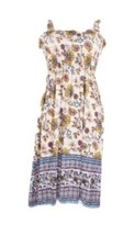Womens Sleeveless Smocked Sundress Print M L XL XXL