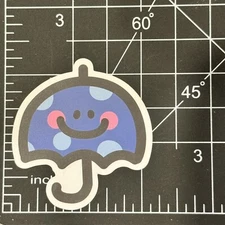 Umbrella Smile W/ Blue Dots  Cartoon Matte - Vinyl Decal Sticker Bomb Kawaii Fun