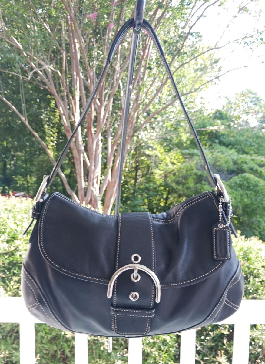 Coach 9248 Vintage Soho Y2K Black Leather Shoulder Bag w Coach 9248 Vintage Soho Y2K Black Leather Shoulder Bag w