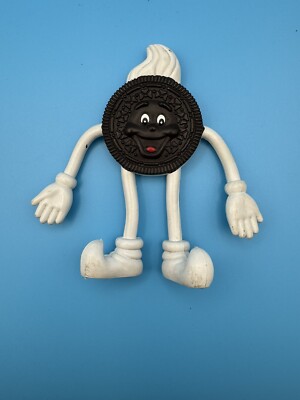 Vintage Nabisco Oreo Cookie biegsamer Mann 4,5'' biegsame Figur mit Armen & Beinen