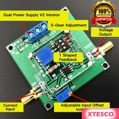 pA Level Transimpedance Amplifier IV Conversion Preamplifier Dual Power Supply#Z