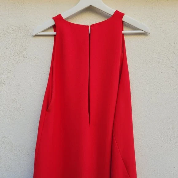 VETEMENTS Abito donna IRO senza maniche asimmetrico Hamlin scollo a scoop senza maniche rosso taglia XL