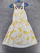 BP Dress Womens Medium Sleeveless Open Back White Floral