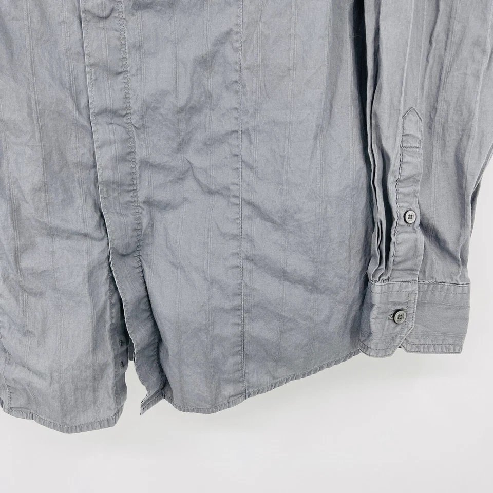 Structure Modern Fit Dress Shirt Gray Long Sleeve Cotton Pockets Mens L - Image 2 of 4