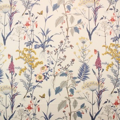 P KAUFMANN BERSHIRE MEADOW SANCTUARY BLUE BOTANICAL FABRIC BY THE YARD 54'' W