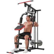 Kraftstation Fitnessstation mit Latzug, Butterflystange, Preacher Bank