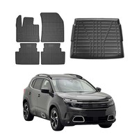 FußMatten & Kofferraumwanne Set FüR Citroen C5 Aircross 2018-2025 Obere Gummi 5X