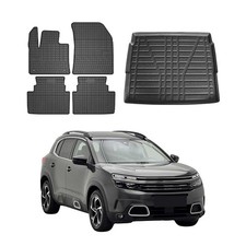 Fußmatten & Kofferraumwanne Set für Citroen C5 Aircross 2017-2025 Obere Gummi 5x