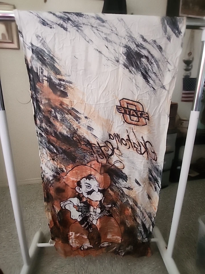 Oklahoma State Cowboys Scarf Or Team Flag Length 80in X 23in - Image 3 of 4
