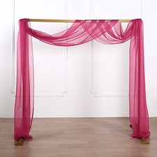 FUCHSIA 18 ft Sheer Organza BACKDROP CURTAIN Window Drape Panel Home Decorations