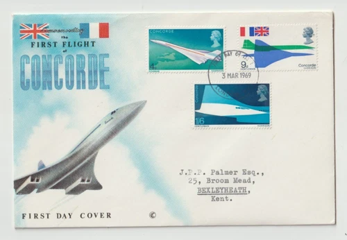 3/3/1969 UK GB FDC - Concorde - Concorde in Flight - London EC FDI Postmark