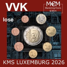 ## LUXEMBURG 2026 KURSM&Uuml;NZENSATZ KMS 1 CENT - 2 EURO 3,88 LOSE NEUE MOTIVE VVK #