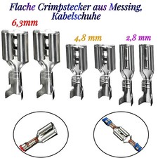 Kabelschuhe Flachstecker Crimp Stecker Auto Motorrad Messing 2.8mm 4.8mm 6.3mm