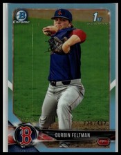 2018 Bowman Draft #BDC-33 Durbin Feltman Chrome Sky Blue Refractor #/402