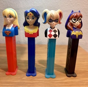 DC Superhero PEZ Dispensers Supergirl Wonder Woman Harley Quinn Batgirl