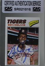 CAS Certified 1977 Topps Ben Oglivie #122 Sealed Auto 1z6