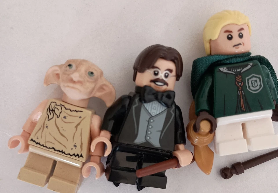 Lot 7 LEGO Minifigures Harry Potter Hedwig Dobby Flitwick Draco & Lucius Malfoy - Image 4 of 4