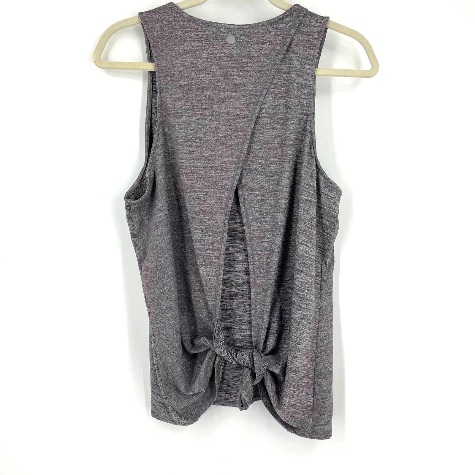 yogalicious athletic sleeveless heather open back shirt