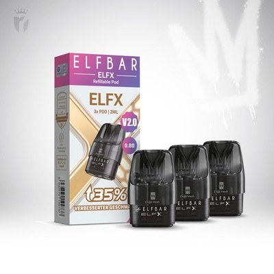 ELFX V2.0 Refillable Pod by Elfbar E-Zigarette Open Pod-System 3x Pods