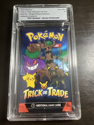 2024 Pokemon Halloween Trick or Trade Foil Pack TCC Graded Gem Mint 10