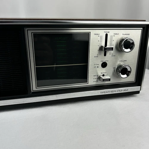Vintage Panasonic RE-7273 Weather 3 Band FM AM Table Radio Silver Wood 1970s - Picture 9 of 9