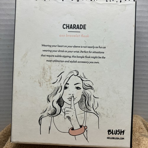 NEW Blush Charade 4 Oz. Bracelet Flask, Sip-Laugh-Love, Shhhh, Don’t Tell. - Picture 4 of 5