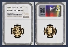 1996 GOLD SOVEREIGN QUEEN ELIZABETH II - NGC GRADED - PROOF PF69 ULTRA CAMEO