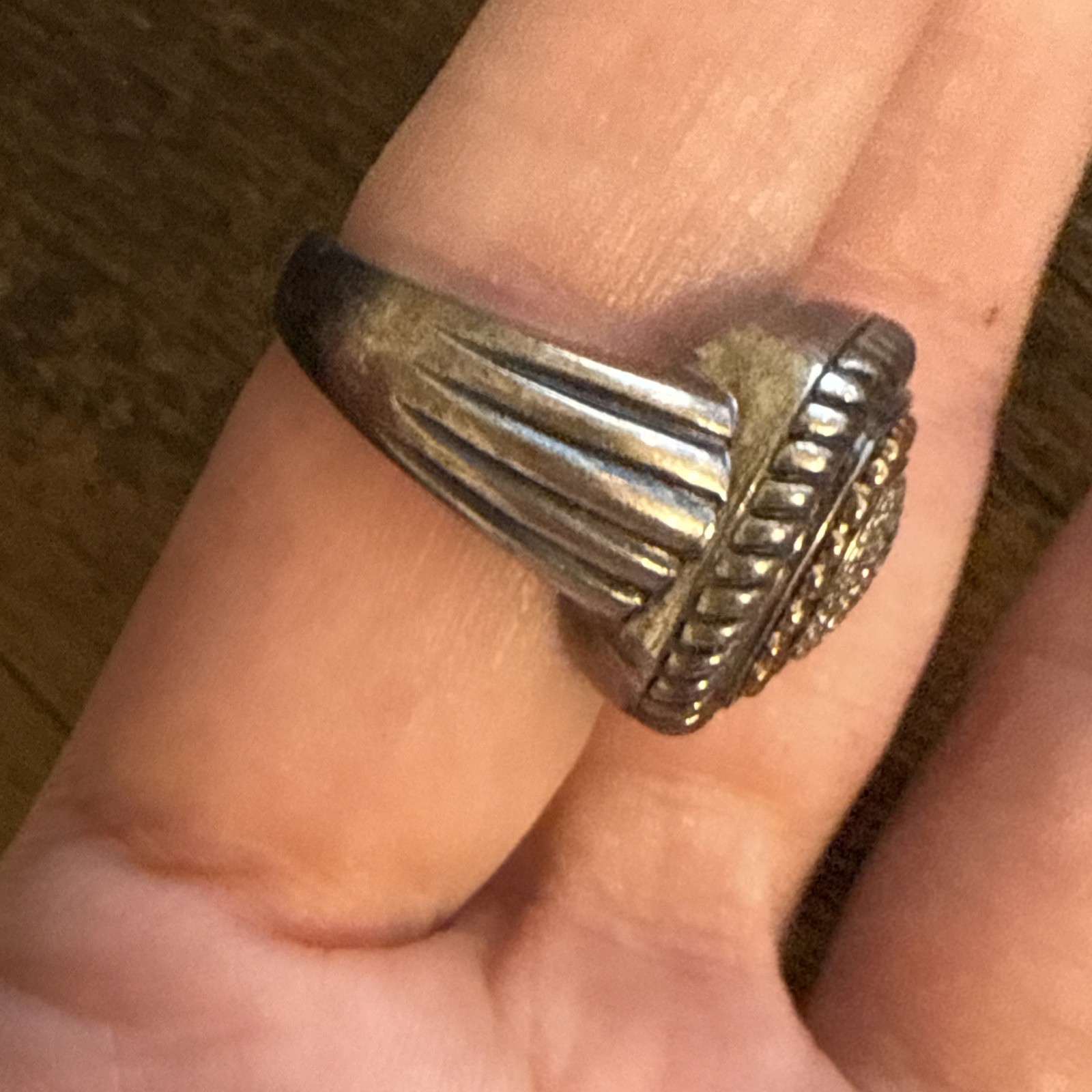 Diamond Square Statement Ring in Sterling Silver … - image 9