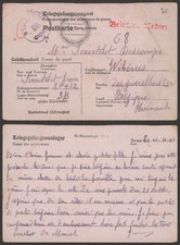 Germany WWII 1943 - POW Postcard Stalag VI A to Belgium - Censor EP2