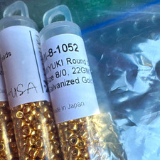 Miyuki 8/0 Round Glass Seed Beads Galvanized Gold 22G x 3 tubes MI-8-1052 Japan