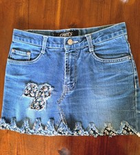 blue denim mini skirt vintage